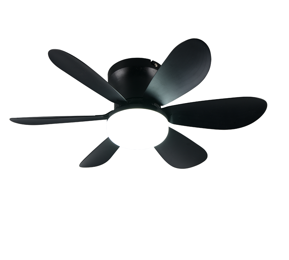 REALITY PLAFONDVENTILATOR LUND LED MAT ZWART 53 CM
