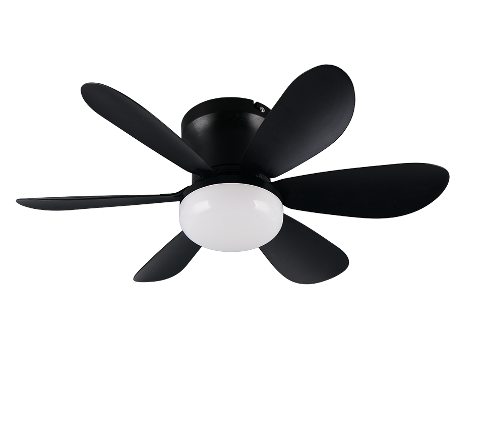 REALITY PLAFONDVENTILATOR LUND LED MAT ZWART 53 CM