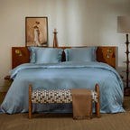 COCO & CICI TENCEL SATEEN DEKBEDOVERTREK JEANS BLAUW SINGLE 140 X 220 CM + 1 KUSSENSLOOP 60 X 70 CM