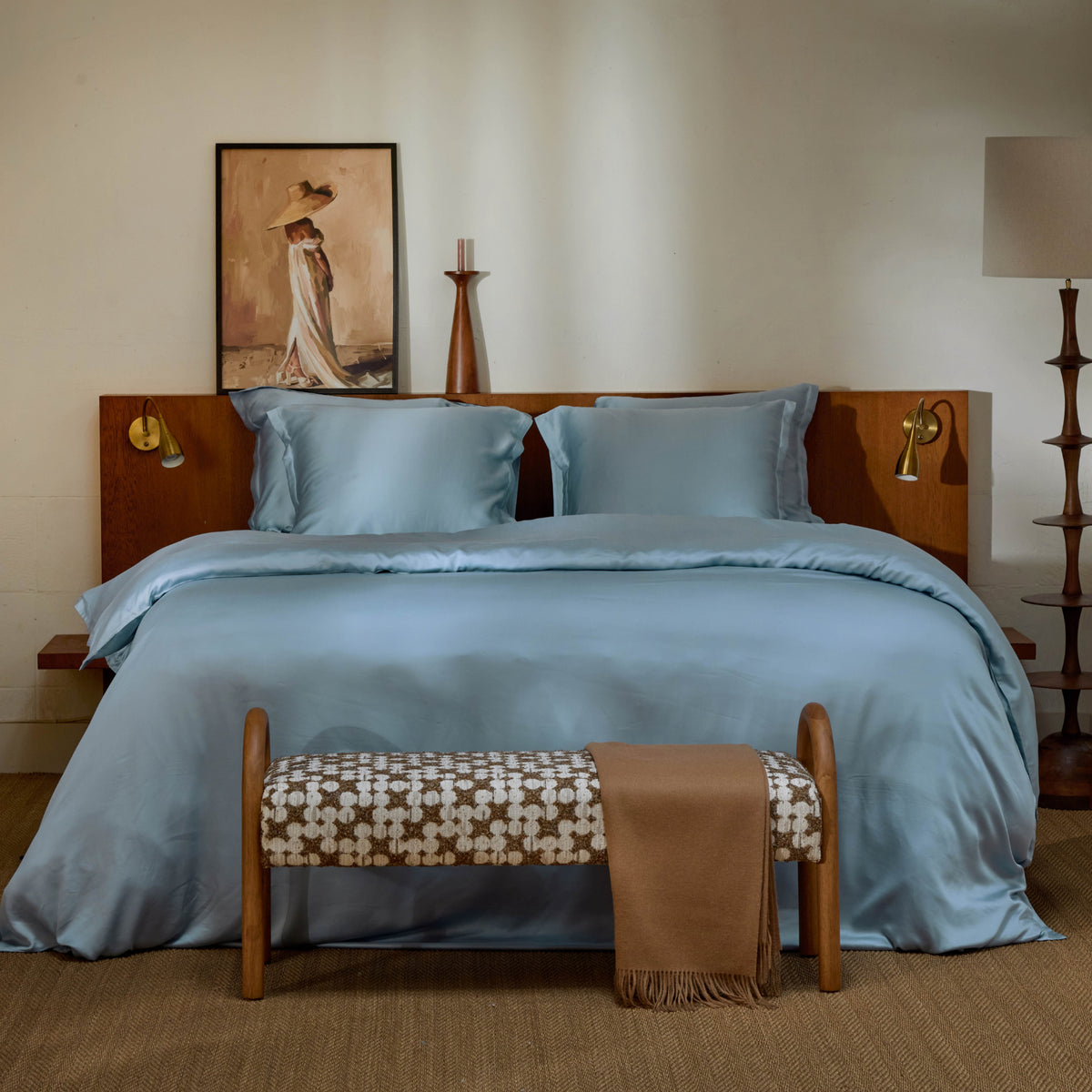 COCO & CICI TENCEL SATEEN DEKBEDOVERTREK JEANS BLAUW LITS JUMEAUX 240 X 220 CM + 2 KUSSENSLOPEN 60 X 70 CM