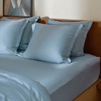 COCO & CICI TENCEL SATEEN HOESLAKEN JEANS BLAUW 90 X 200 X 30 CM