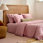 COCO & CICI TENCEL SATEEN DEKBEDOVERTREK MAUVE QUEEN 200 X 200 CM + 2 KUSSENSLOPEN 60 X 70 CM