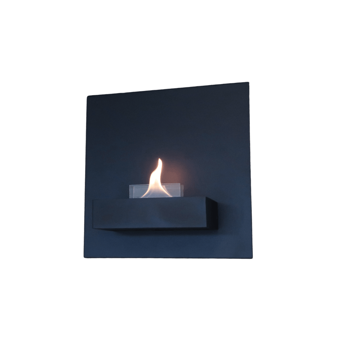 TENDERFLAME SQUARE 90 WANDHAARD STAAL ZWART 45 X 23 X 45 CM