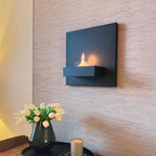 TENDERFLAME SQUARE 90 WANDHAARD STAAL ZWART 45 X 23 X 45 CM