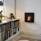 TENDERFLAME SQUARE 90 WANDHAARD STAAL ZWART 45 X 23 X 45 CM