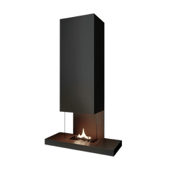 TENDERFLAME RIFF 180 WANDHAARD STAAL/GLAS ZWART 2000 W
