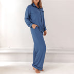 COCO & CICI TENCEL PYJAMA BROEK DAMES DONKERBLAUW MAAT XL