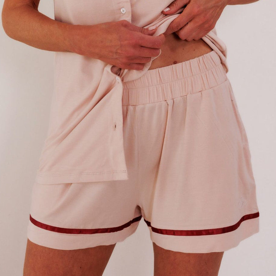 COCO & CICI TENCEL PYJAMA SHORTS DAMES POWDER PEACH MAAT XL