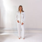 COCO & CICI TENCEL PYJAMA SET DAMES OFF WHITE - MAAT L