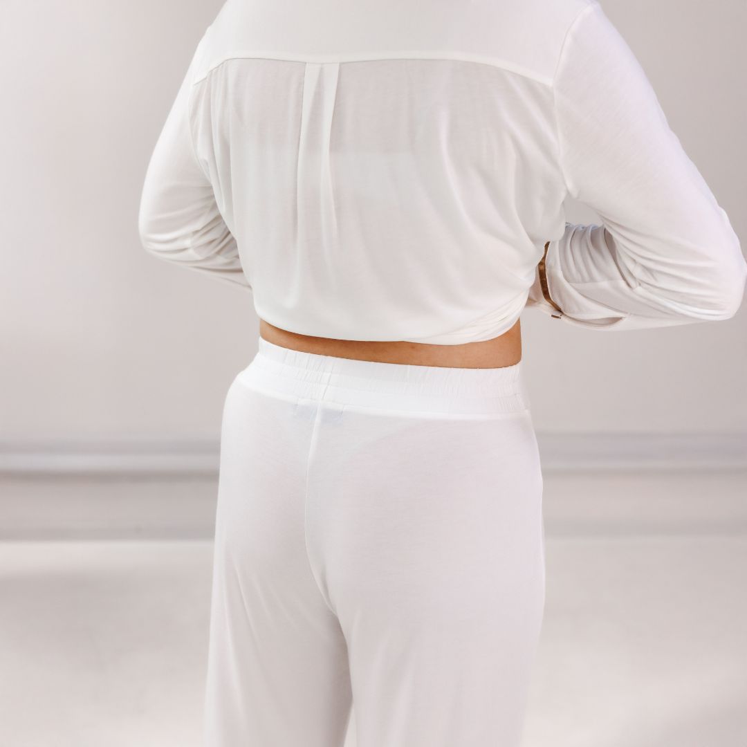 COCO & CICI TENCEL PYJAMA SET DAMES OFF WHITE - MAAT L