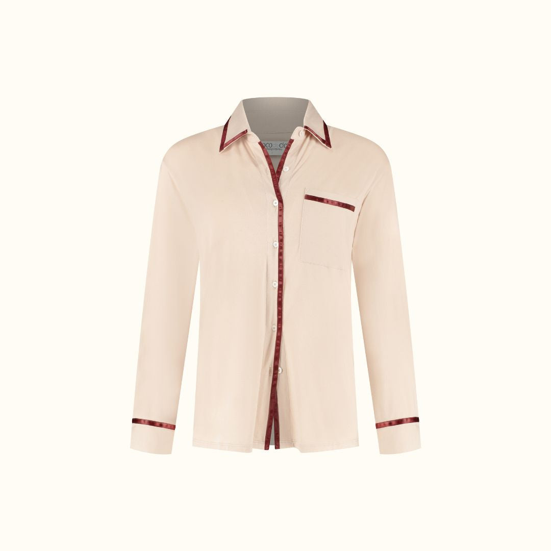 COCO & CICI TENCEL PYJAMA SET LANG/KORT DAMES POWDER PEACH MAAT S