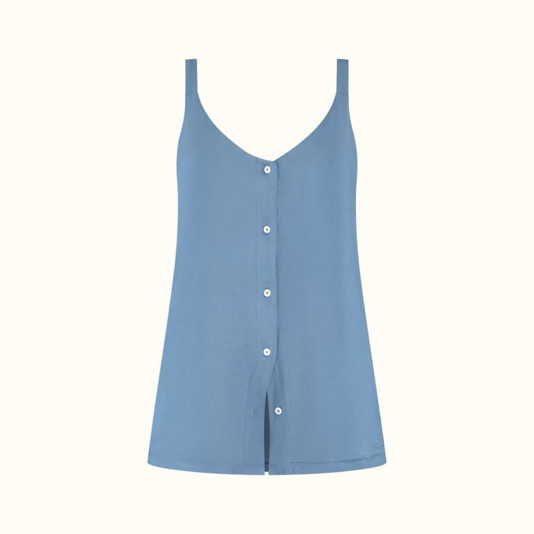 COCO & CICI TENCEL PYJAMA SET KORT DAMES DONKERBLAUW MAAT L