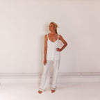 COCO & CICI TENCEL PYJAMA SET KORT/LANG DAMES OFF WHITE MAAT S