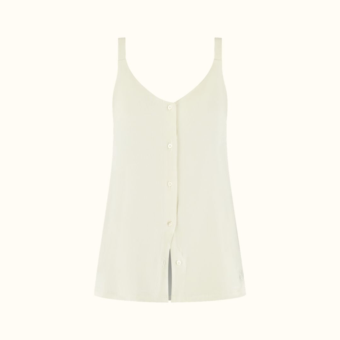 COCO & CICI TENCEL PYJAMA SET KORT DAMES OFF WHITE MAAT S
