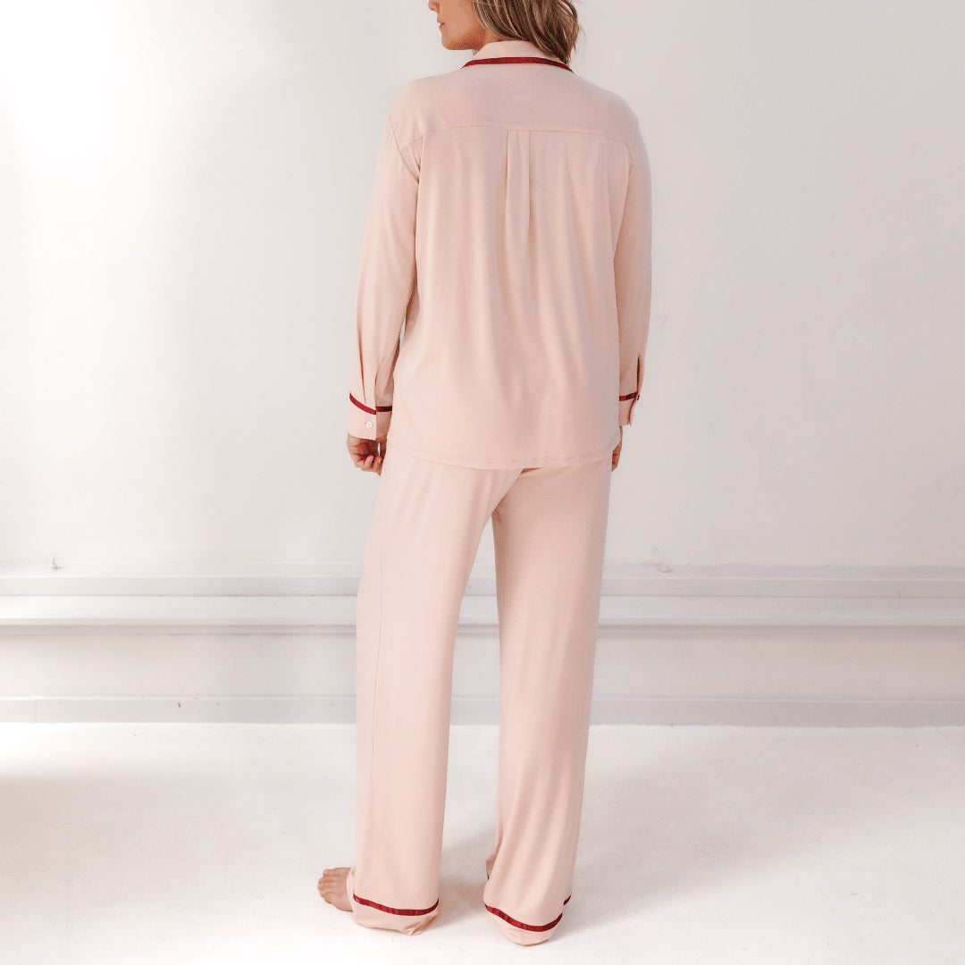 COCO & CICI TENCEL PYJAMA SHIRT DAMES POWDER PEACH MAAT L