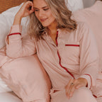 COCO & CICI TENCEL PYJAMA SHIRT DAMES POWDER PEACH MAAT L