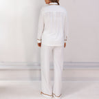 COCO & CICI TENCEL PYJAMA SHIRT DAMES OFF WHITE MAAT L