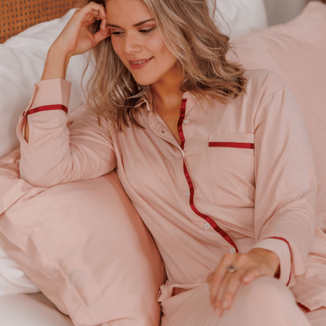 COCO & CICI TENCEL PYJAMA SHIRT DAMES POWDER PEACH MAAT S