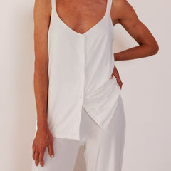 COCO & CICI TENCEL PYJAMA TOP DAMES OFF WHITE MAAT L