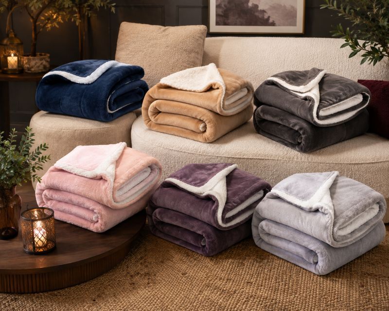 Ceruzo Sherpa Fleece Deken - 150X200 Cm - Beige