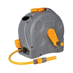  COMPACT REEL + WANDHOUDER 2-IN-1 INCL. 25M SLANG, KOPPELINGEN EN TUINSPUIT
