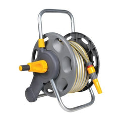  SLANGHASPEL + WANDHOUDER 2-IN-1 INCL. 25M SLANG, KOPPELINGEN EN TUINSPUIT