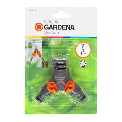  2-WEG WATERVERDELER 21 MM (G 1/2") + 26,5 MM (G 3/4")