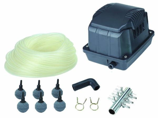 AK²-40 NG LUCHTPOMP 2400 L/U SET (AANSLUITSET, 8 X LUCHTSTEEN 30 MM, 25 MTR LUCHTSLANG)