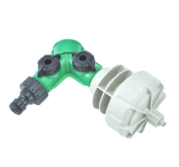 2-WEG KRAANAANSLUITSET MET DRUKREDUCEERDER