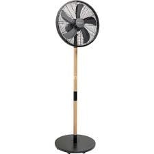  DFS45WB DESIGN STATIEFVENTILATOR 45 CM ZWART / HOUTKLEUR 50 WATT