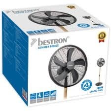  DFS45WB DESIGN STATIEFVENTILATOR 45 CM ZWART / HOUTKLEUR 50 WATT