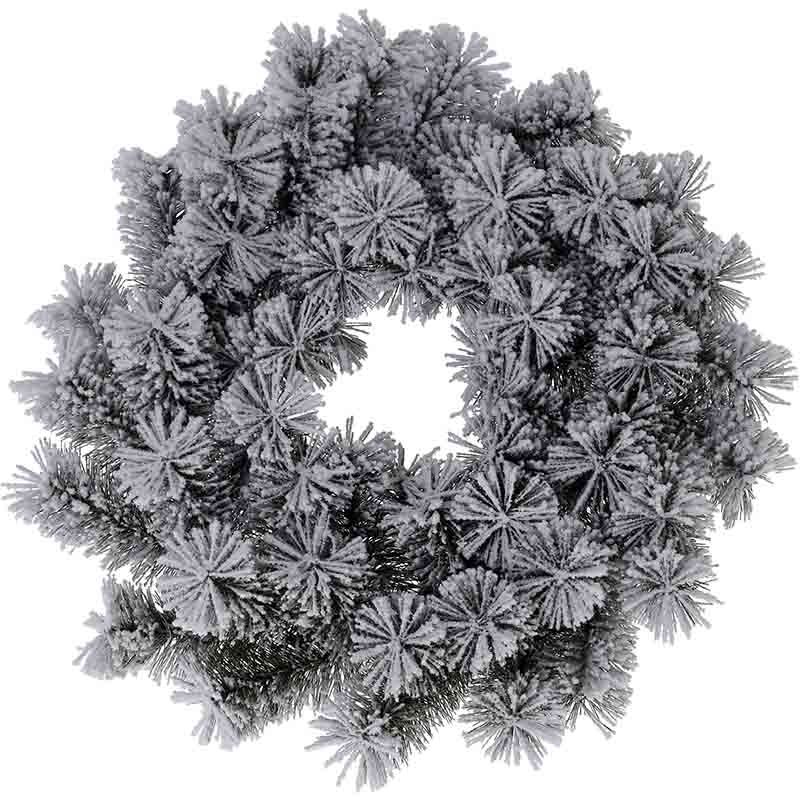 Kerstkrans - Groen Met Sneeuw - 40 Cm