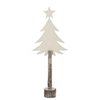 J-LINE KERSTBOOM + STER IJZER/PAULOWNIAHOUT GEBROKEN WIT GROOT