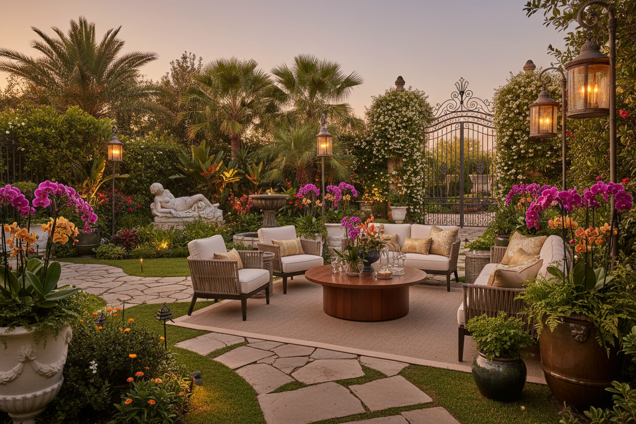 Luxe tuin zonder mensen