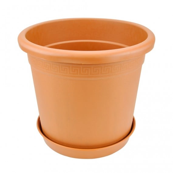 PERSEO TERRACOTTA Ø33X33CM RONDE POT 25L + SCHOTEL