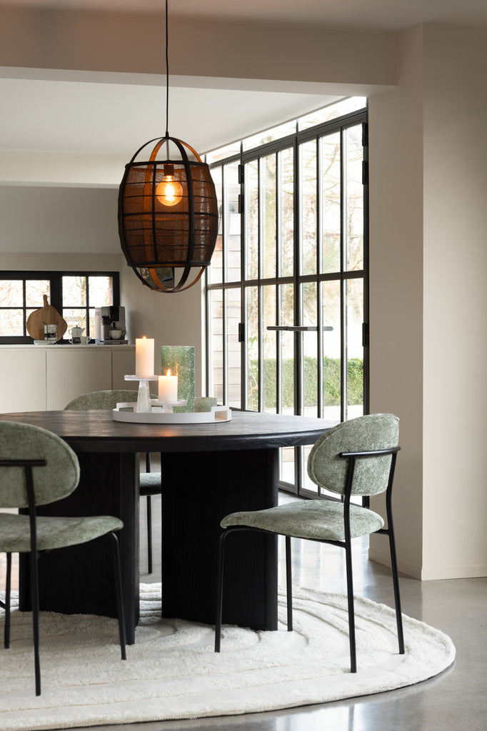 J-LINE RONDE TAFEL TEAKHOUT ZWART