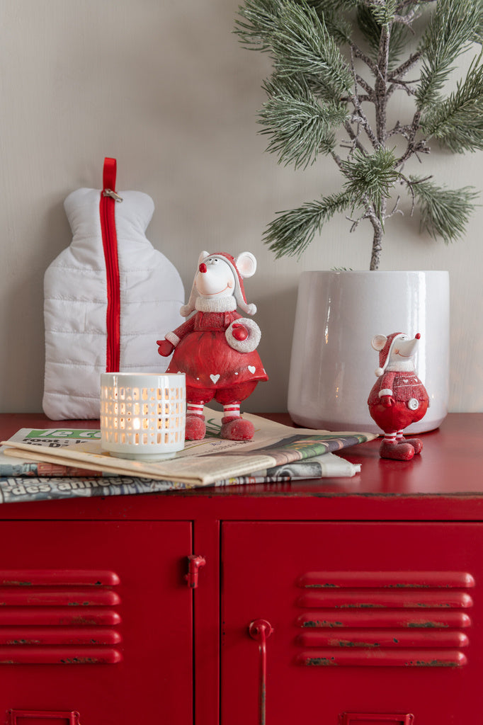 J-LINE CUPBOARD 9 DRAWER METAL RED