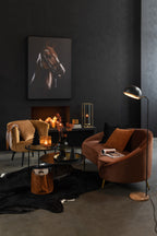 Bank Elisabeth textiel/metaal bruin