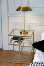 J-LINE BIJZETTAFEL IJZER/GLAS GOUDKLEURIG