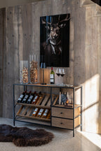 Bar Kast Wijnfineer Natuur/Zwart Klein