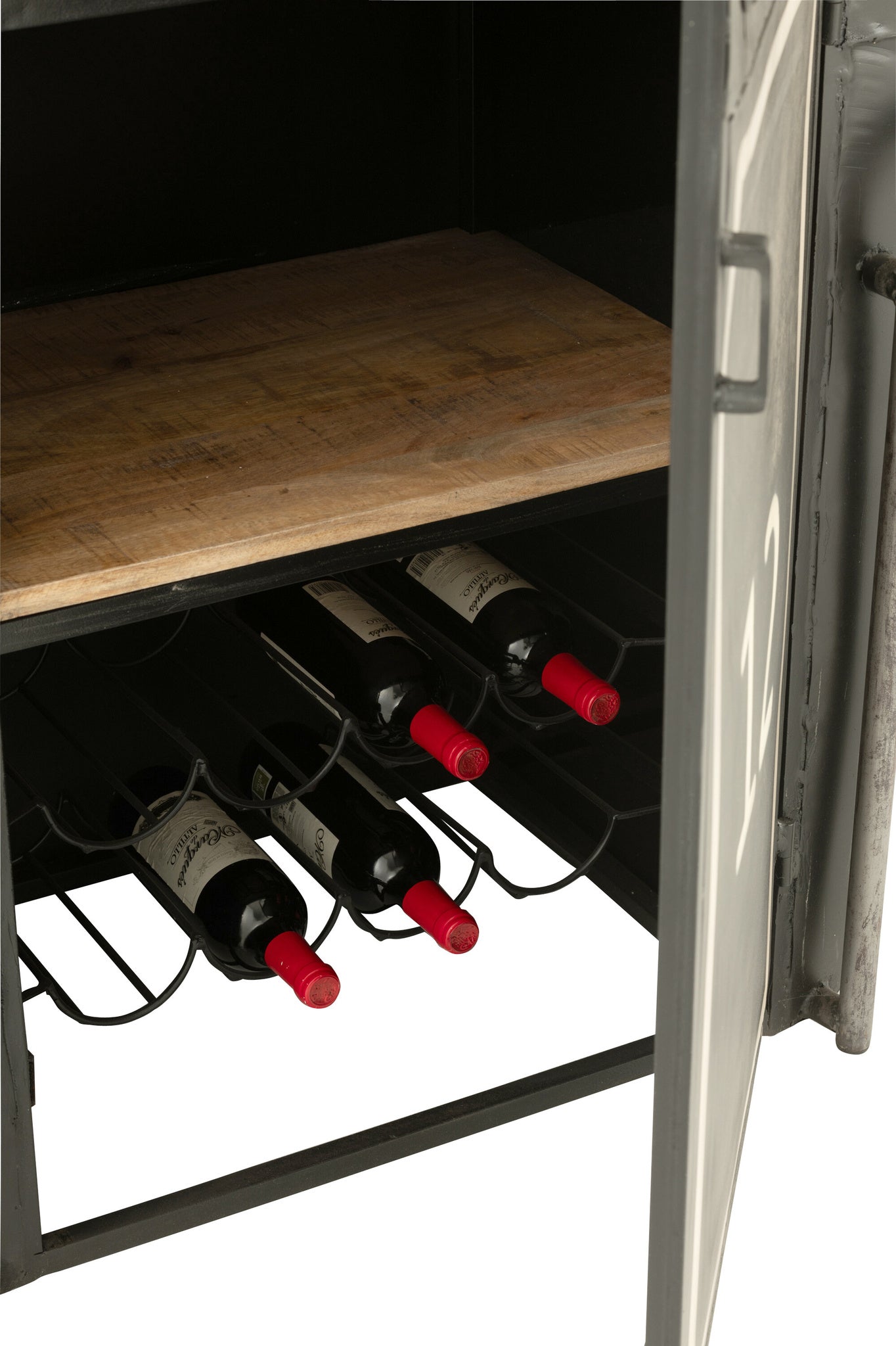 Bar Kast Kabel Auto Ijzer/Mangohout Zwart/Wit