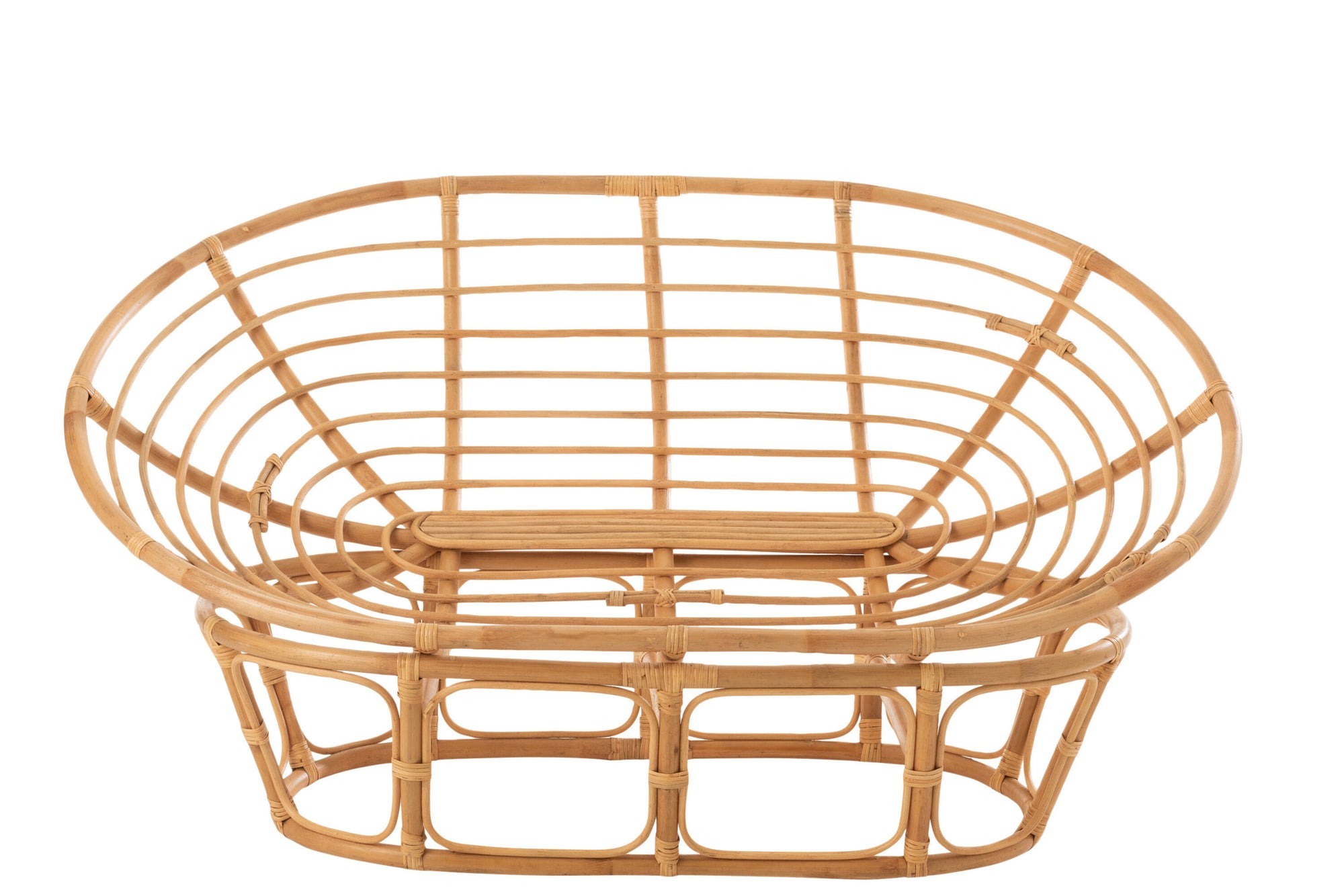 Stoel Roni met kussen, rotan naturel/wit