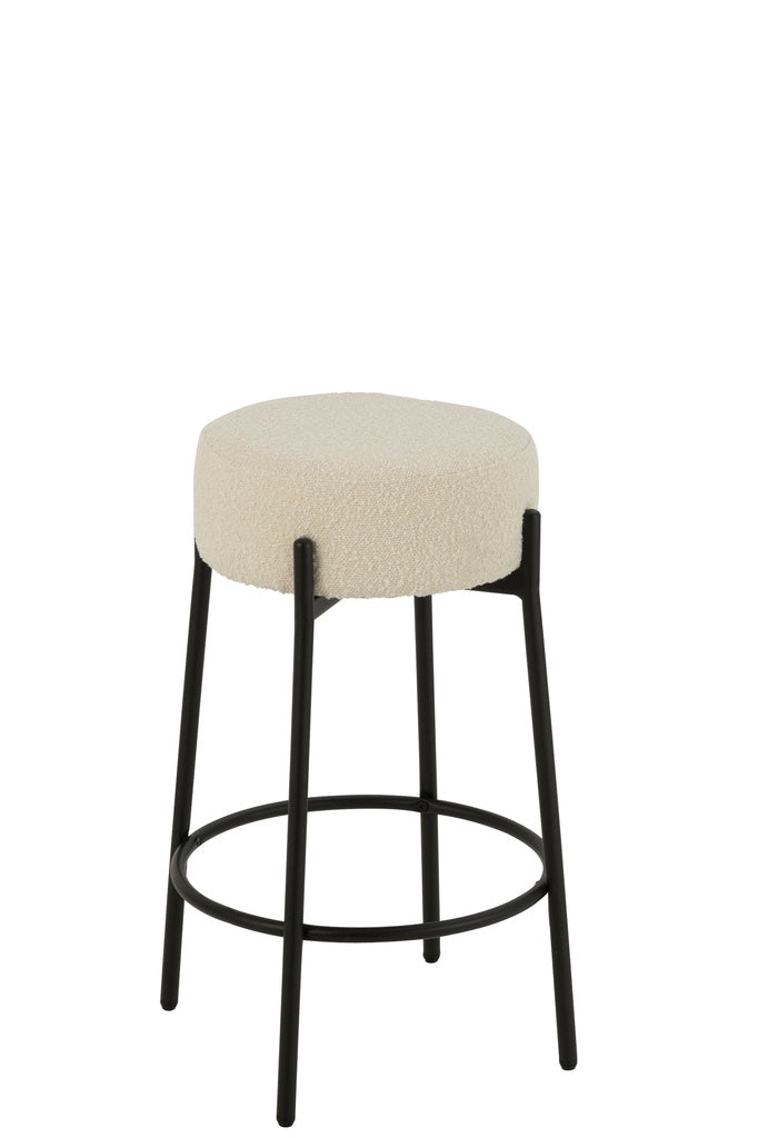 J-LINE BARKRUK BOUCLÉ TRIPLEX/POLYESTER WIT/ZWART