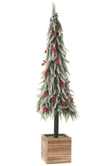J-LINE KERSTBOOM + LED KUNSTMATIGE SNEEUW GROEN/ROOD EXTRA GROOT