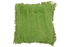 J-LINE KUSSEN TUFTED CURVES + FRANJES – WOL/KATOEN – GROEN – 45 CM