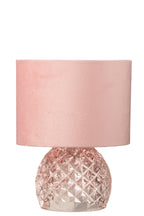 Roze glazen LED-tafellamp