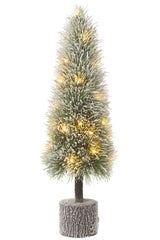  J-LINE KERSTBOOM B + LED KUNSTMATIGE SNEEUW GROEN GROOT