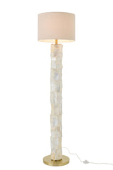 Vloerlamp parelmoer-effect schelp off-white/lichtbeige