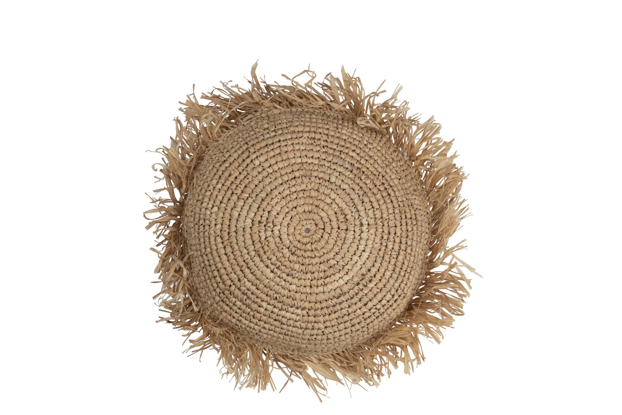 Kussen Jeff Rond Raffia Natuurlijk Klein