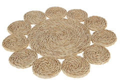 Placemat Ronde Bloem Maisblad Natuurlijk